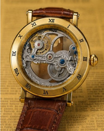 Luxe vault black skeleton tourbillion 42mm watch